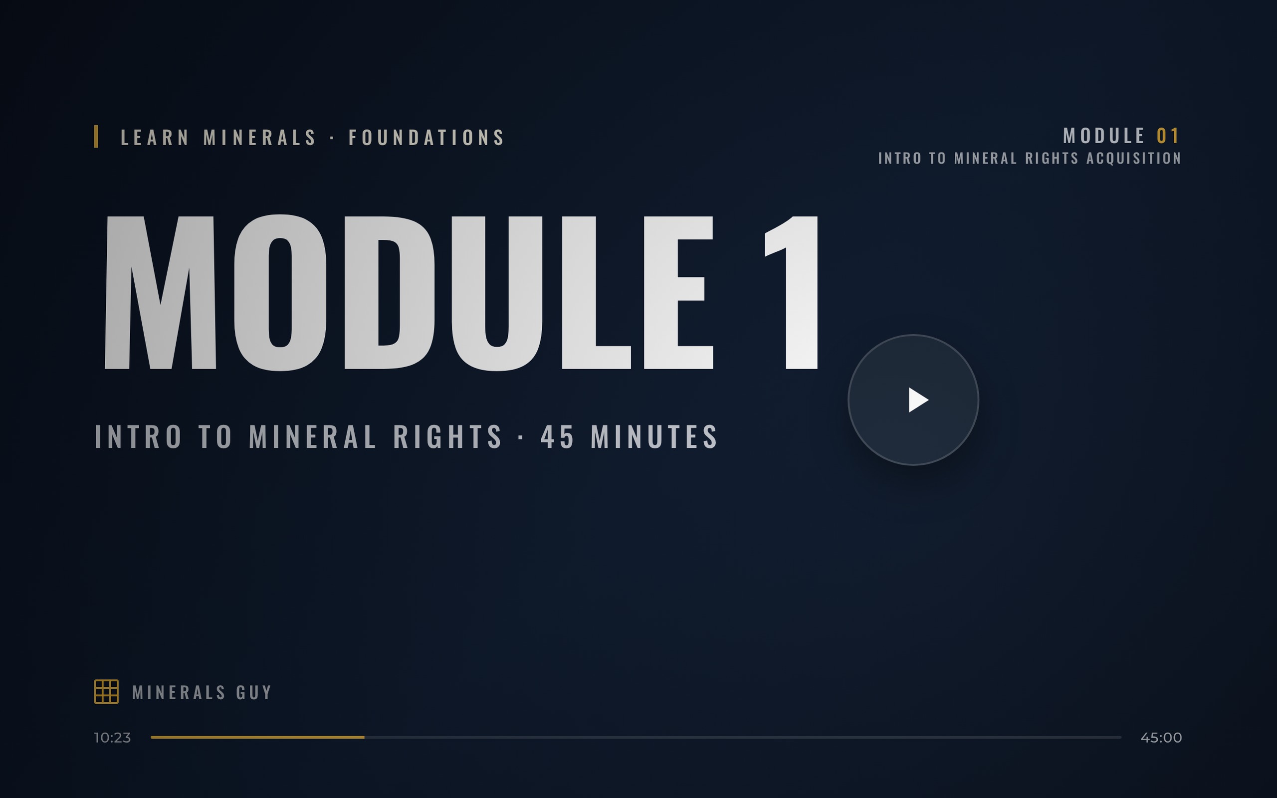 Module 1 — Intro to Mineral Rights, 45 Minutes